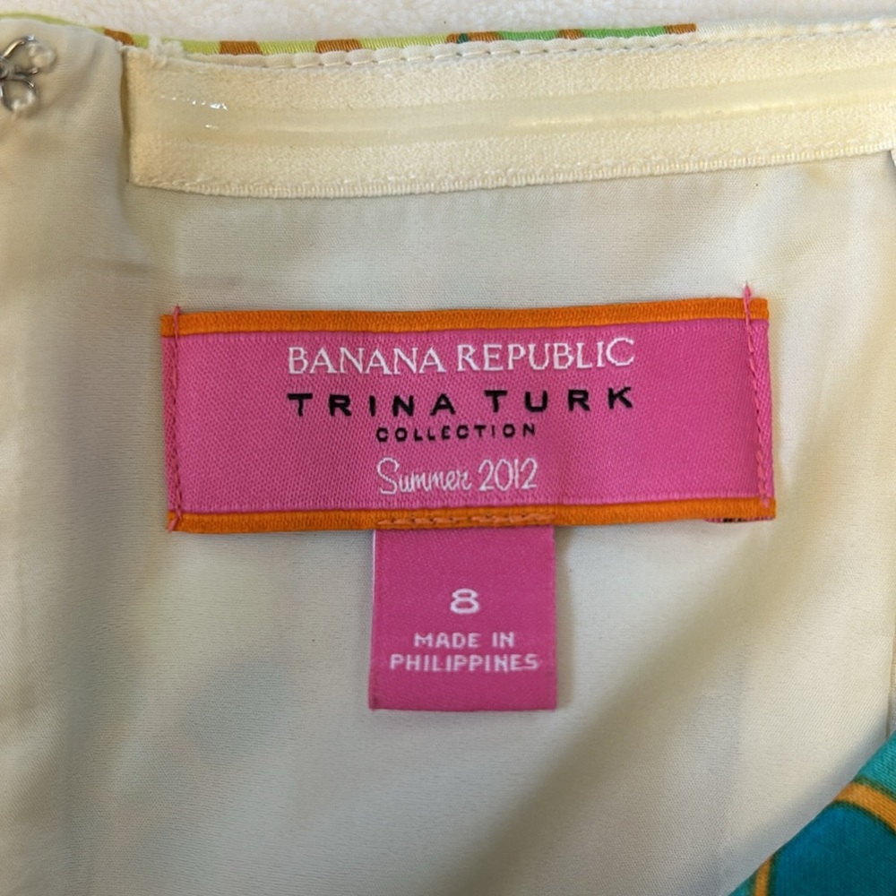 Banana Republic Strapless Tropical Print Sheath Dress in Yellow & Green - Picture 5 of 9
